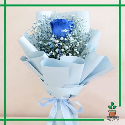 دسته گل رز آبی کد 519